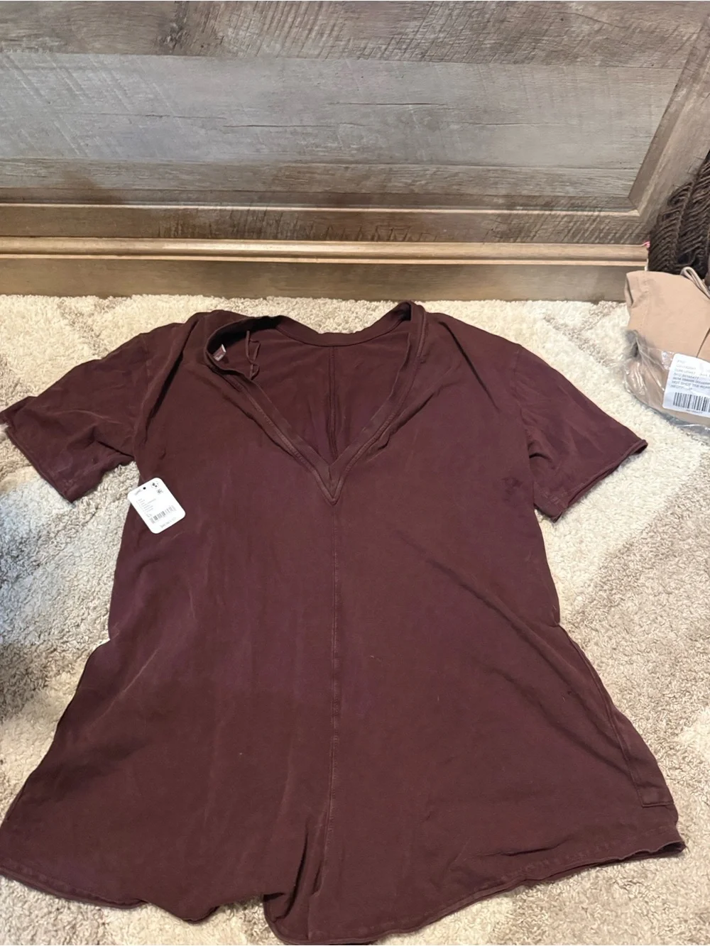 Free People Off-Shoulder Short Romper in Dark Espresso Brown